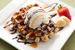 Belgian Waffle with Ice Cream