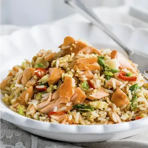 Salmon Fish Cubes Fried Rice