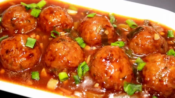 Vegetarian Balls in Manchillian Sauce 🌶️