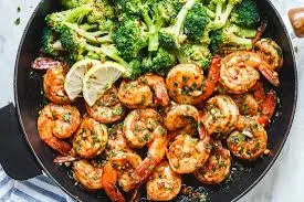 Shrimp with oyster sauce and broccoli