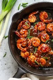 Sweet & sour scrimp with fresh pineapple